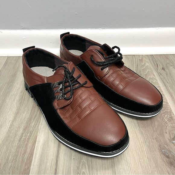 Gatsby Dress Shoes Men’s 13 Brown and Black Oxford Derby Lace Up - Picture 1 of 7
